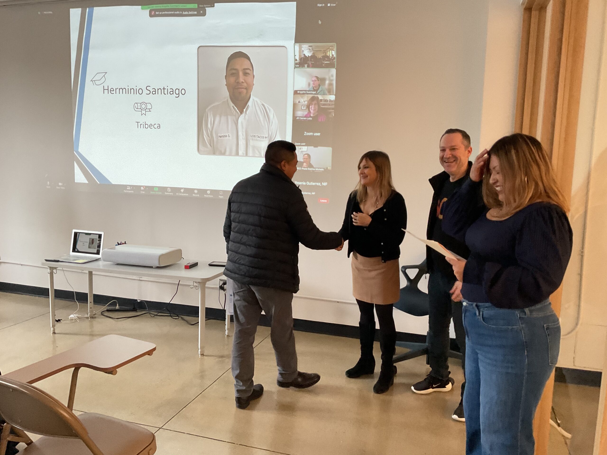 Herminio, at his English Advance graduation ceremony. 